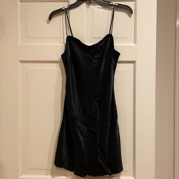 Aritzia Black Alto Mini Dress in a size small with rhinestone straps - Picture 3 of 6